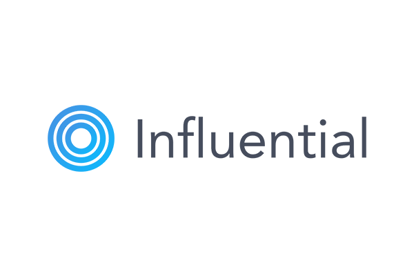 The Influential logo featuring a series of concentric blue circles and the word 'Influential' in gray text on a white background.