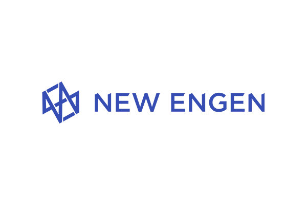 Engen logo with blue text on a transparent background.