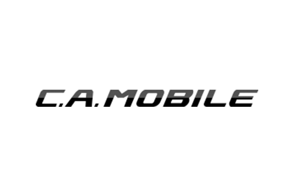 The logo for C.A. Mobile, featuring stylized black text on a white background.