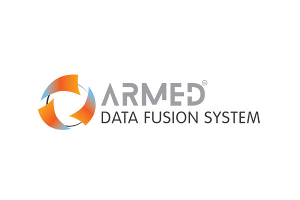 Logo for ARMED Data Fusion System, featuring a circular, three-part orange and blue graphic alongside the text 'ARMED Data Fusion System' on a white background.
