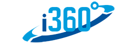 Logo for i360 Business Software featuring the text 'i360°' in blue with a circular swoosh design.