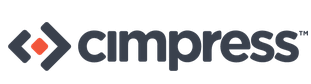 The Cimpress logo as used in an AWS Marketplace testimonial. The logo features the word 'cimpress' in bold lettering with a geometric icon to the left.