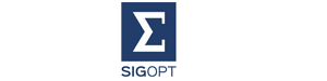 Logo of SigOpt featuring a white sigma symbol inside a blue square.